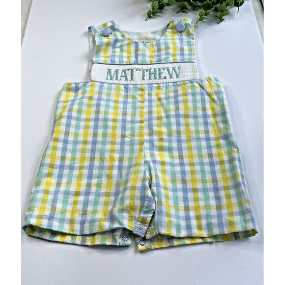 Matthew smocked romper - Picture 2 of 7